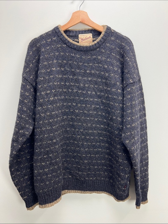 Woolrich Other - Vintage Woolrich Nottingham Tweed Wool Sweater Fair Isle Crewneck Mens XL Warm